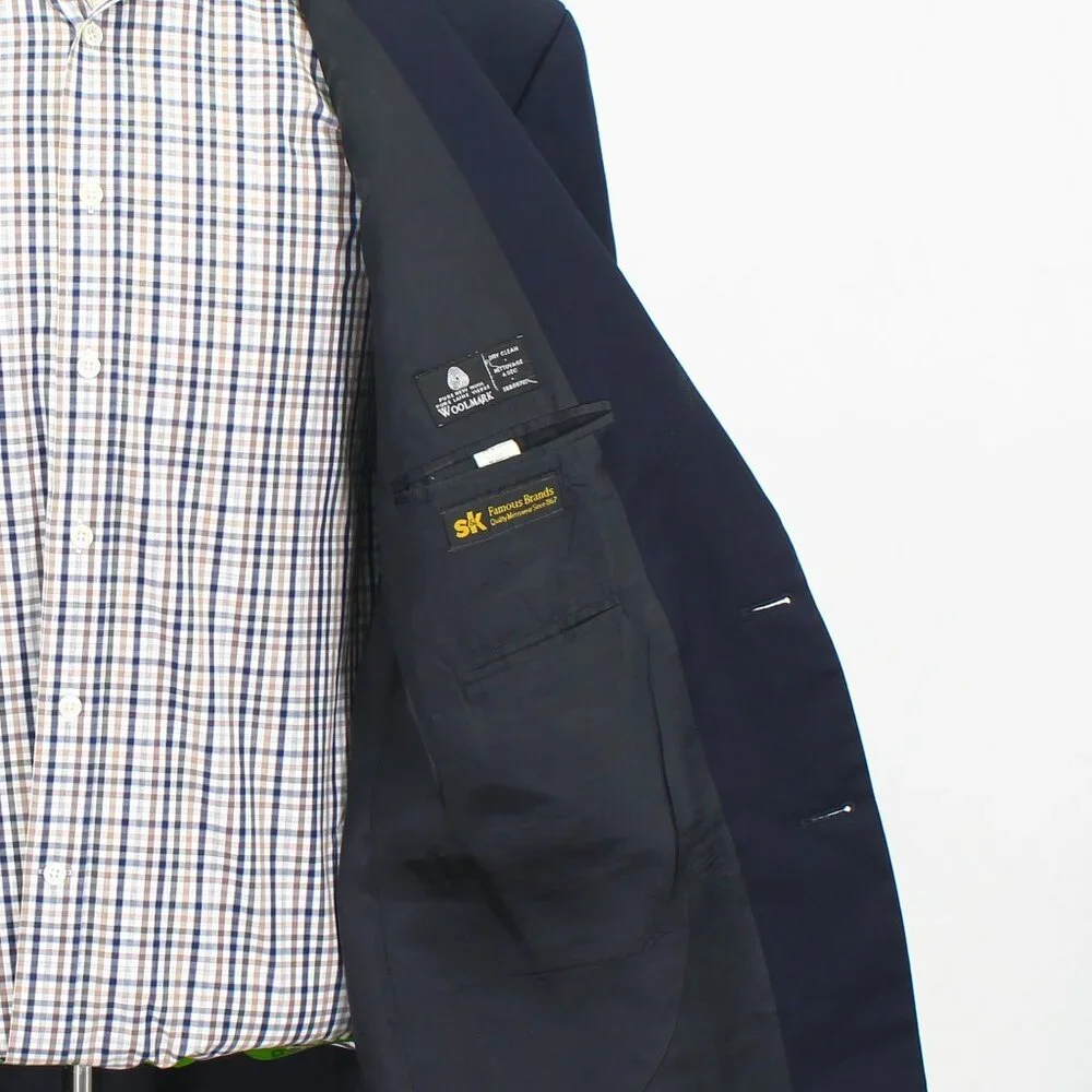 Ralph Lauren 48L Navy Blazer Sport Coat Jacket 2-Button Solid Y281_11